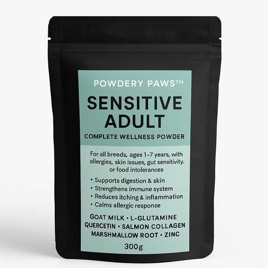 Sensitive Adult Complete Wellness Powder  (For all breeds, ages 1–7 years, with allergies, skin issues, gut sensitivity, or food intolerances)